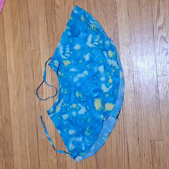 Balera Ballet Wrap Around Skirt Turquoise and Yellow Girls Sz MC or 8/10 - Picture 1 of 4